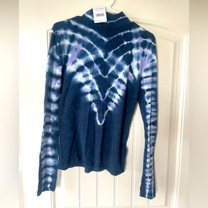 NWT Free People Navy Combo Turtleneck Sweater size M